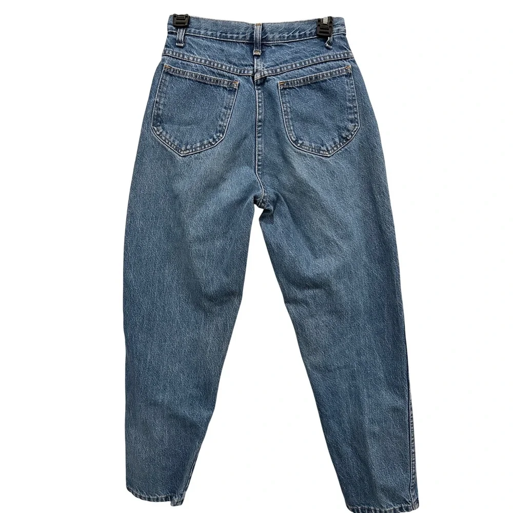 Vintage Faded Glory High Waisted Mom Jeans Medium Wash Tapered‎ Leg Size 10